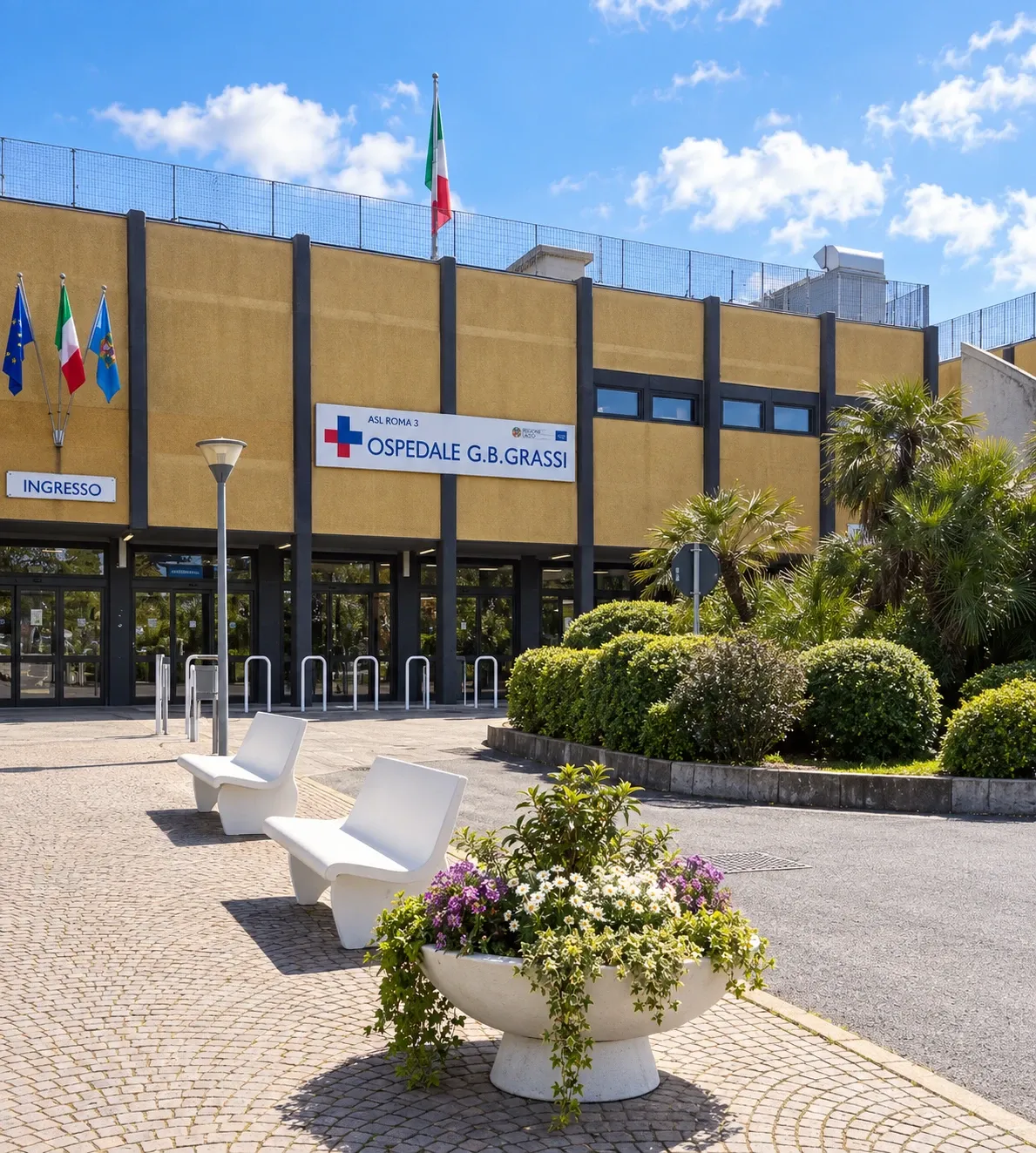 Ingresso dell’Ospedale G.B. Grassi di Ostia