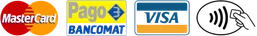 Accettiamo pagamenti con carte di credito e Bancomat